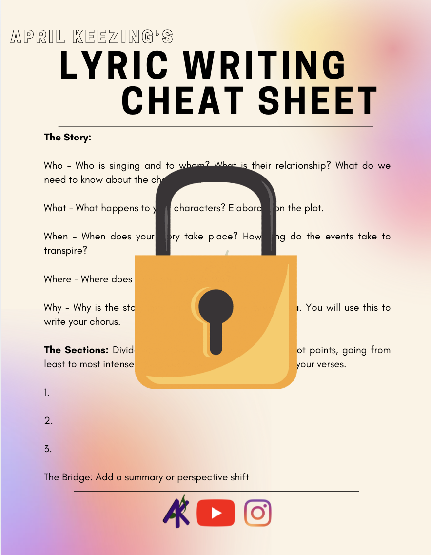 Lyric Writing Cheat Sheet